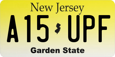 NJ license plate A15UPF
