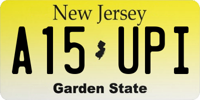 NJ license plate A15UPI