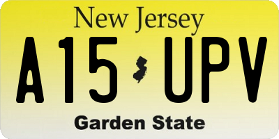 NJ license plate A15UPV