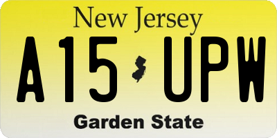 NJ license plate A15UPW