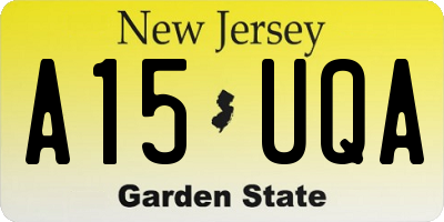 NJ license plate A15UQA