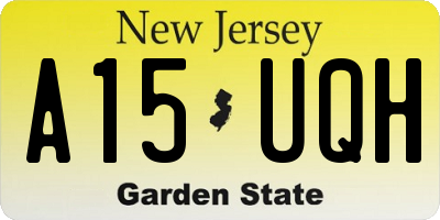 NJ license plate A15UQH