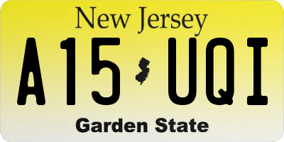 NJ license plate A15UQI