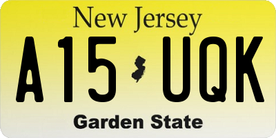 NJ license plate A15UQK