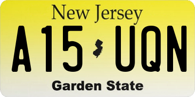 NJ license plate A15UQN