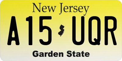 NJ license plate A15UQR