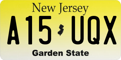NJ license plate A15UQX