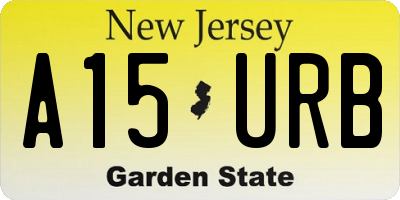 NJ license plate A15URB