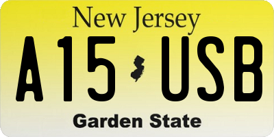 NJ license plate A15USB