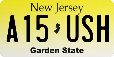 NJ license plate A15USH