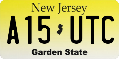 NJ license plate A15UTC