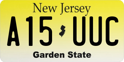 NJ license plate A15UUC