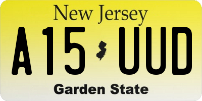 NJ license plate A15UUD