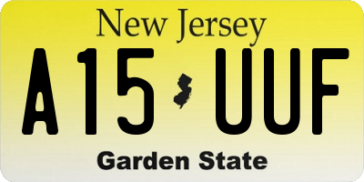 NJ license plate A15UUF