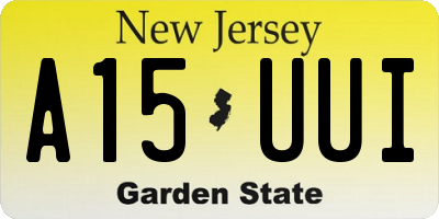 NJ license plate A15UUI