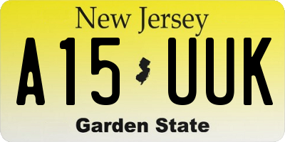 NJ license plate A15UUK