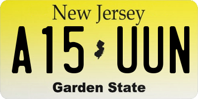NJ license plate A15UUN
