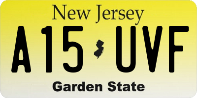 NJ license plate A15UVF