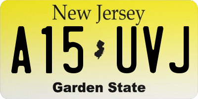 NJ license plate A15UVJ