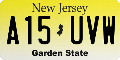 NJ license plate A15UVW