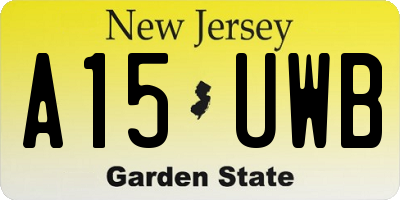 NJ license plate A15UWB