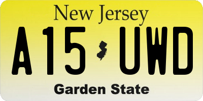 NJ license plate A15UWD