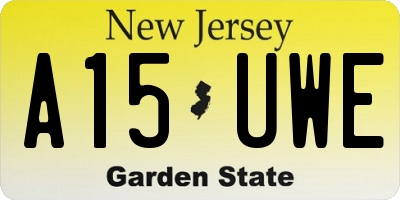 NJ license plate A15UWE