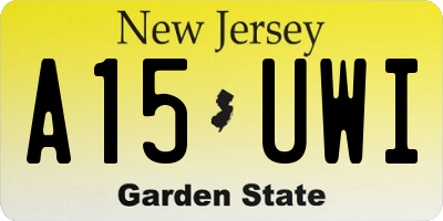 NJ license plate A15UWI