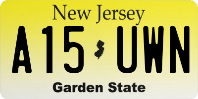 NJ license plate A15UWN