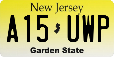 NJ license plate A15UWP
