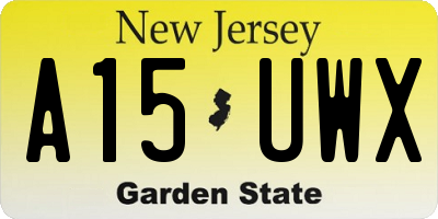 NJ license plate A15UWX