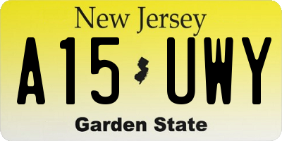 NJ license plate A15UWY