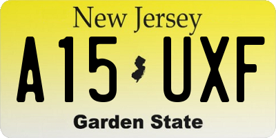 NJ license plate A15UXF