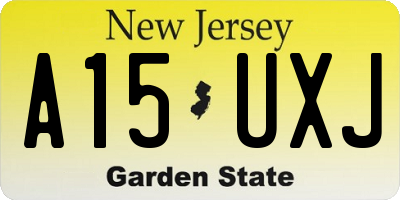NJ license plate A15UXJ