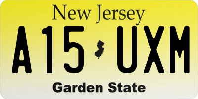 NJ license plate A15UXM