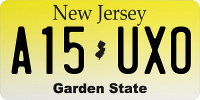 NJ license plate A15UXO