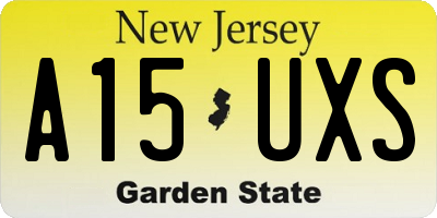 NJ license plate A15UXS