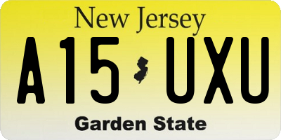 NJ license plate A15UXU