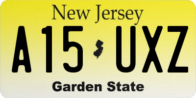 NJ license plate A15UXZ