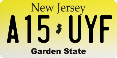 NJ license plate A15UYF