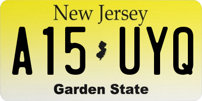 NJ license plate A15UYQ