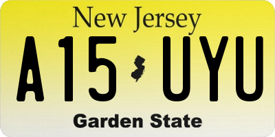 NJ license plate A15UYU