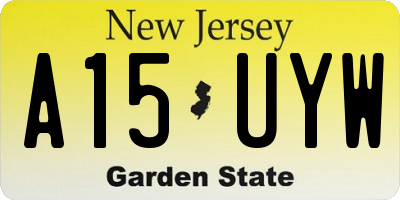 NJ license plate A15UYW
