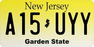 NJ license plate A15UYY