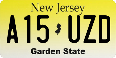 NJ license plate A15UZD