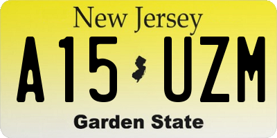 NJ license plate A15UZM