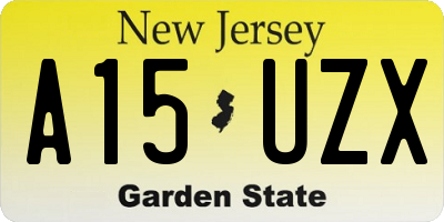NJ license plate A15UZX