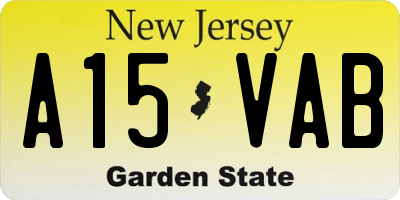 NJ license plate A15VAB
