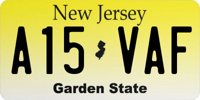 NJ license plate A15VAF