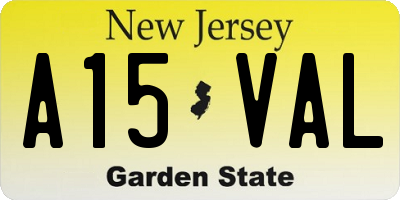 NJ license plate A15VAL